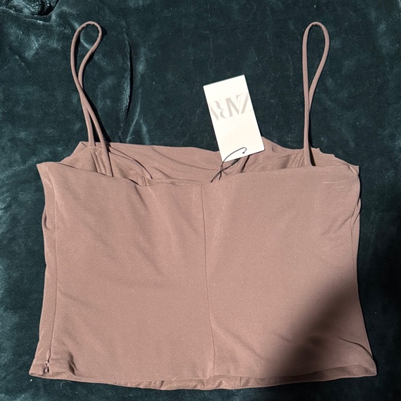 Zara Mauve Pink Draped Cowl Neck Camisole - Picture 3 of 5